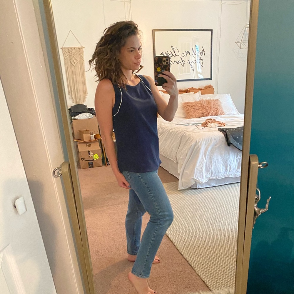 Banana Republic Navy Blue Sleeveless Blouse